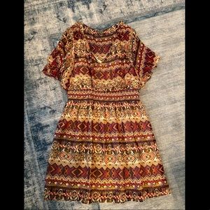CUTE boho print chiffon dress